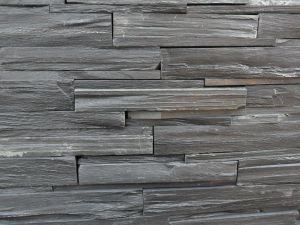 Cheap Customized veneer stacked Rust Slate Wall Cladding Stone Panel Decorations stacked Stone Sale Black