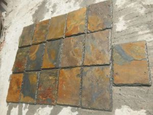 rusty slate roof/slate roof tile high quality natural rusty color slate stone coated metal roof tile