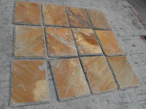 rusty yellow roofing slate high quality natural rusty color erosion resistance antacid slate stone chip roof tiles