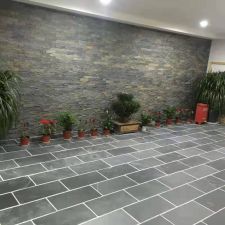 High - quality natural black SLATE outdoor paving stone non - skid step garden floor tiles wholesale