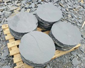 Natural Slate loose stone round stepping stone paving stone